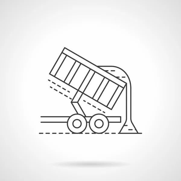 Crop unloading flat thin line vector icon — Stock Vector