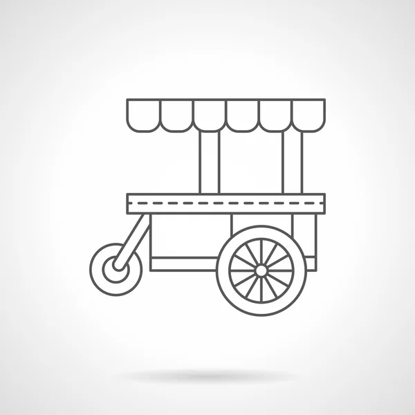 Gâteaux chariot plat ligne mince icône vectorielle — Image vectorielle