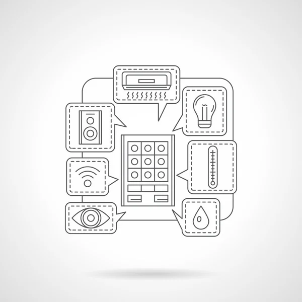房屋遥控器细节平面线矢量图标 — 图库矢量图片