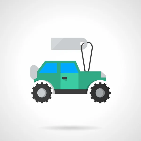 Platte blauwe SUV met tag vector icoon — Stockvector