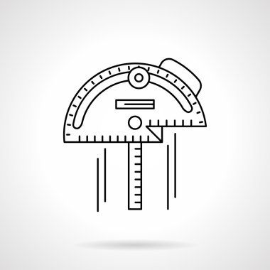 Inclinometer düz ince çizgi vektör simgesi