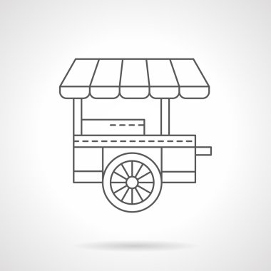 Wheel coffee shop flat thin line vector icon