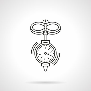 Anemometre düz ince çizgi vektör simgesi
