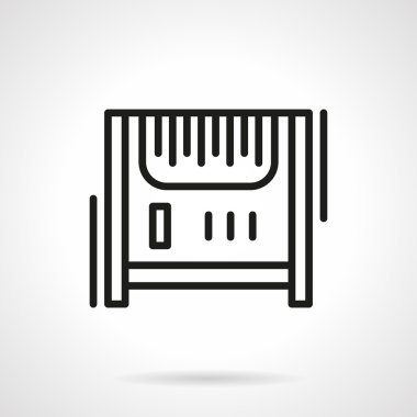 Radyatör ısıtıcı siyah çizgi vektör simgesi