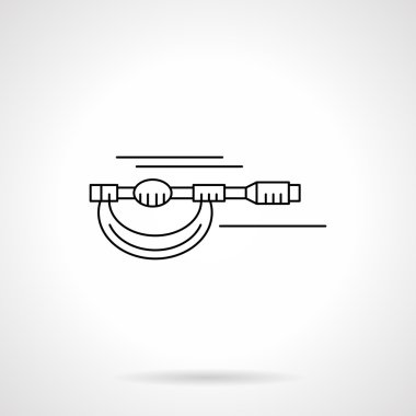 Mikrometre düz ince çizgi vektör simgesi