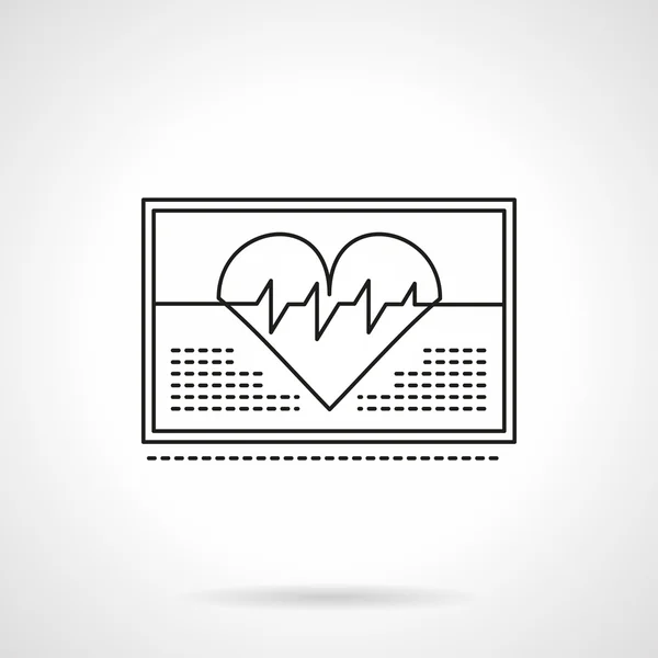 Heartbeat op de monitor platte dunne lijn vector pictogram — Stockvector