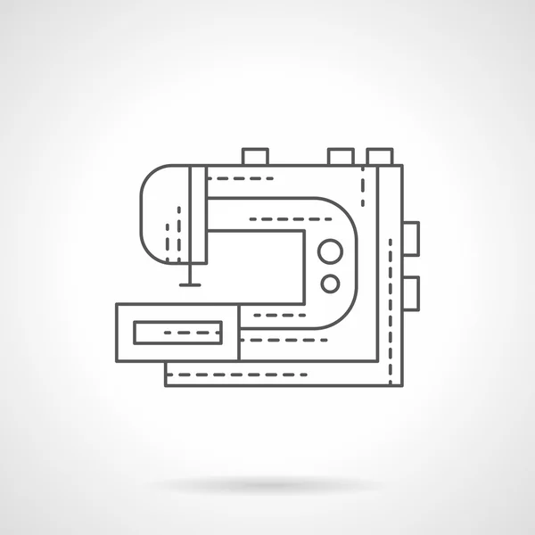 Elektrische Nähmaschine flache dünne Linie Vektor-Symbol — Stockvektor