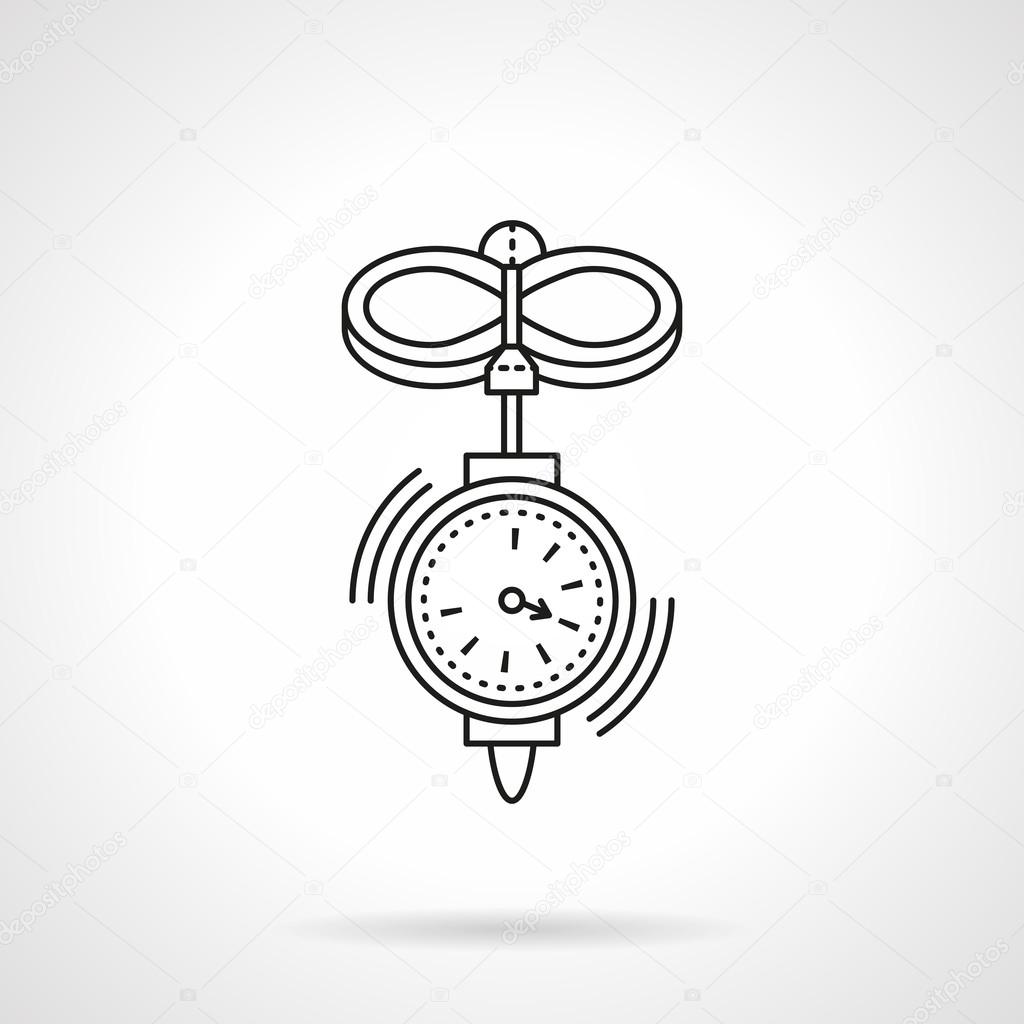 Anemometer flat thin line vector icon