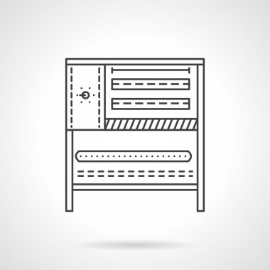 Fırın sobası düz çizgi vektör simgesi