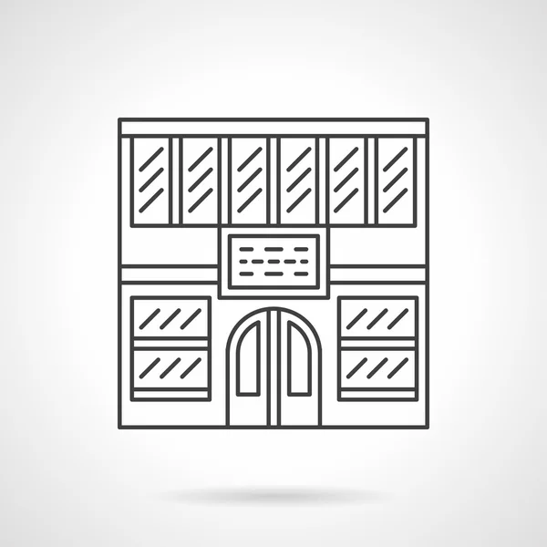 Biblioteca fachada plana línea vector icono — Vector de stock