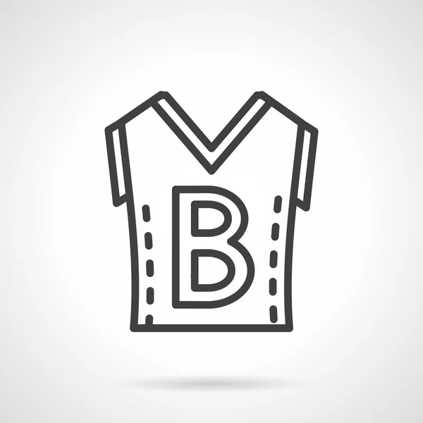 Camisa de baloncesto línea simple vector icono — Vector de stock