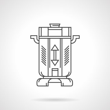 Kahve çekirdekleri öğütücü düz çizgi vektör simgesi