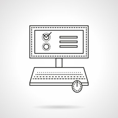 Çevrimiçi oylama düz çizgi vektör simgesi