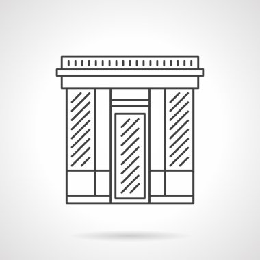 Tekstil mağazası cephe düz çizgi vektör simgesi