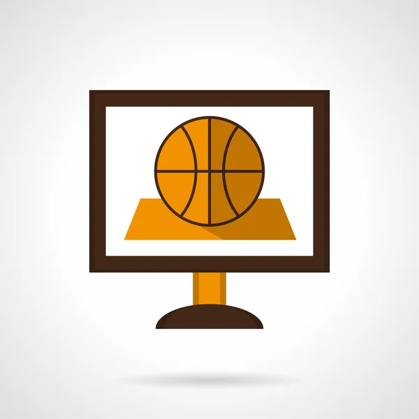Baloncesto en línea plana icono de vector de color — Archivo Imágenes Vectoriales