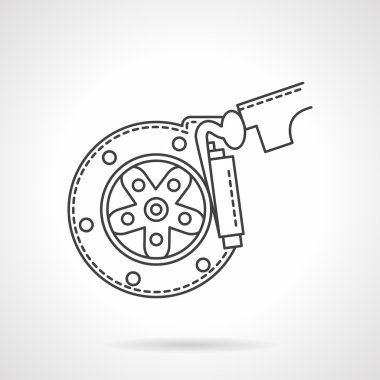 Fren balataları düz hat vektör simgesi