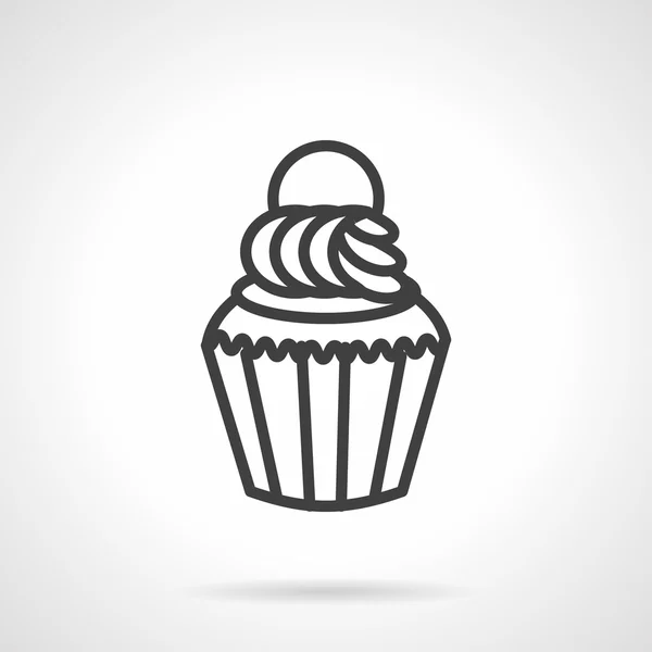 Cremoso muffin simple línea vector icono — Archivo Imágenes Vectoriales