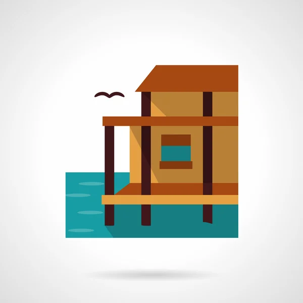 Lake House platte kleur ontwerp vector pictogram — Stockvector