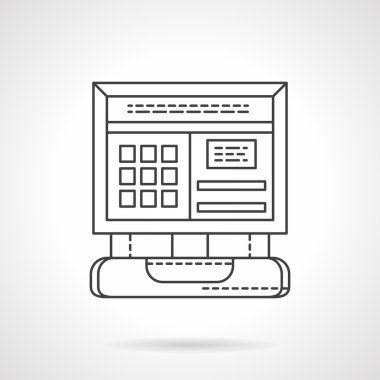 Bilgisayar tanılama düz çizgi vektör simgesi