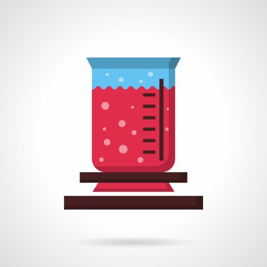 Pembe çözelti düz vektör simgesi ile Brülör şişesi