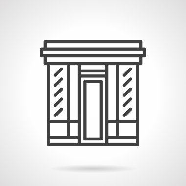 Kitap deposu cephe basit çizgi vektör simgesi