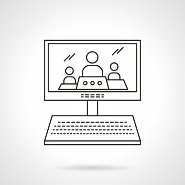 Online ders düz çizgi vektör simgesi