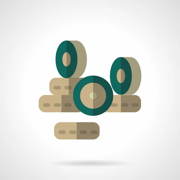 Wheels store flat color design vector icon — Stok Vektör