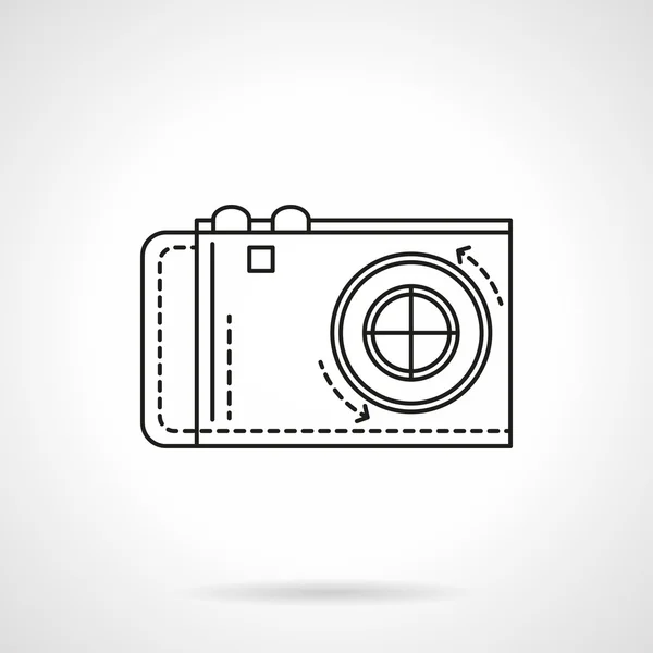 Icona della fotocamera digitale linea piatta icona vettoriale — Vettoriale Stock