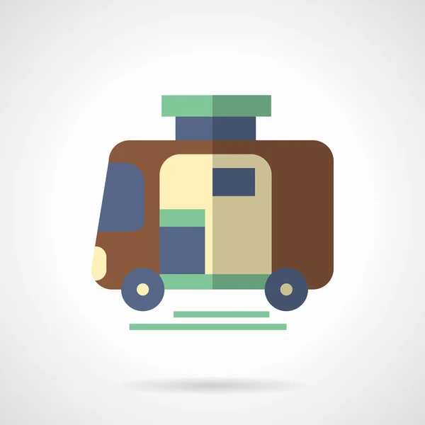 Camping remolque plano diseño de color icono vectorial — Vector de stock