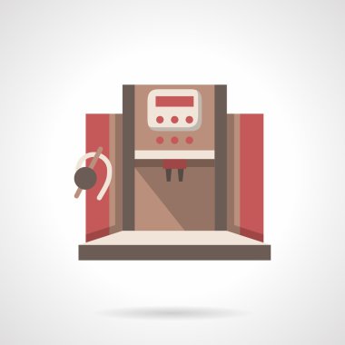 Ofis kahve makinesi düz tasarım vektör simgesi
