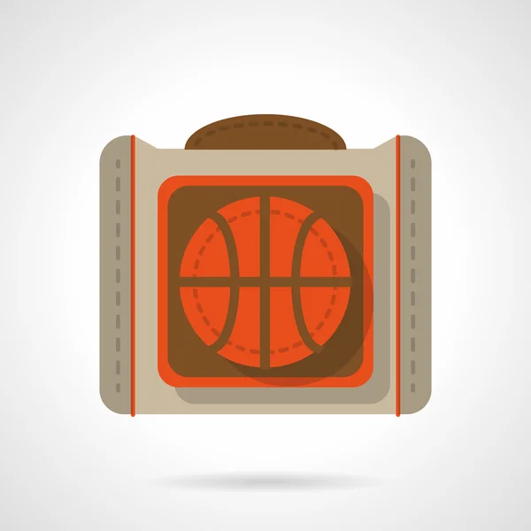 Bolso de baloncesto diseño de color plano icono de vector — Archivo Imágenes Vectoriales