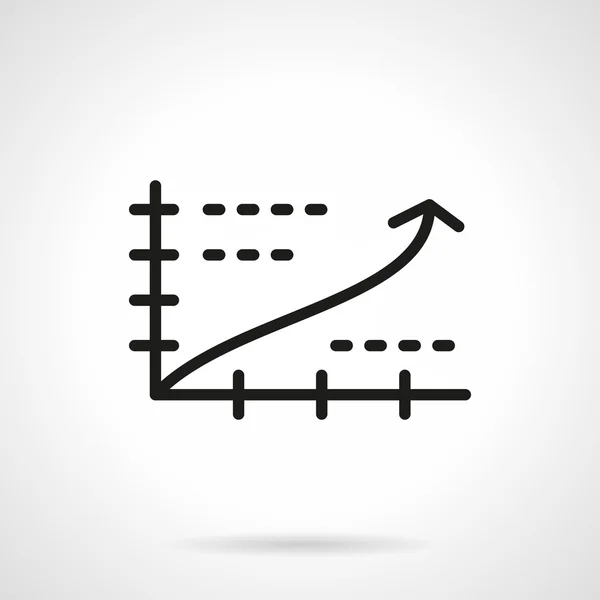 Growth chart black simple line vector icon — Stock Vector