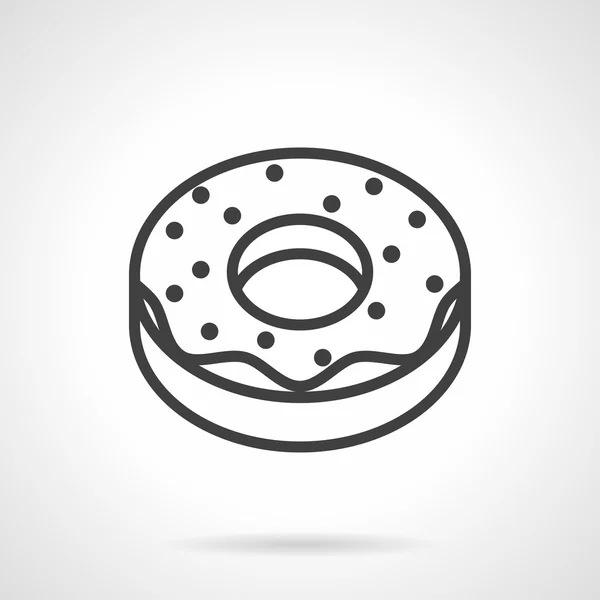 Donut eenvoudige lijn vector pictogram — Stockvector
