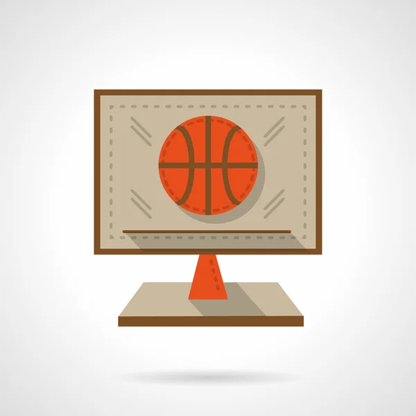 Baloncesto en línea plana icono de vectores de diseño de color — Archivo Imágenes Vectoriales