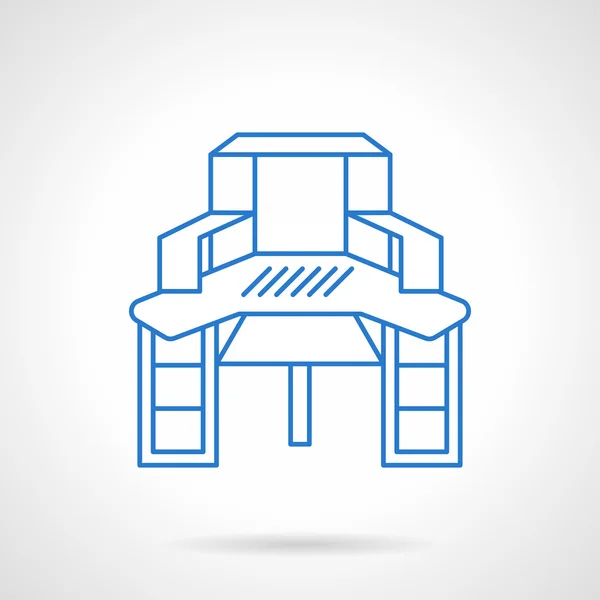 Table à coudre bleu ligne plate icône vectorielle — Image vectorielle