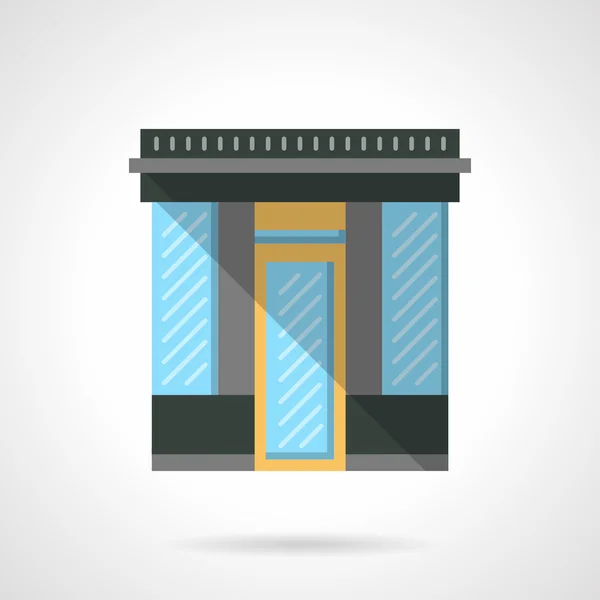 Market storefront platte kleur ontwerp vector pictogram — Stockvector