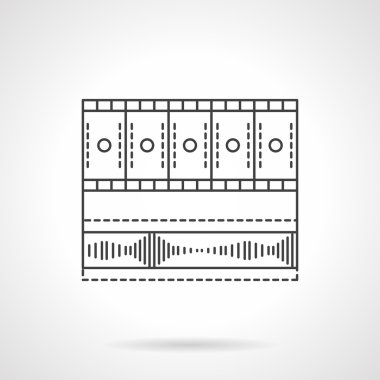 Video medya çubuğu düz çizgi vektör simgesi