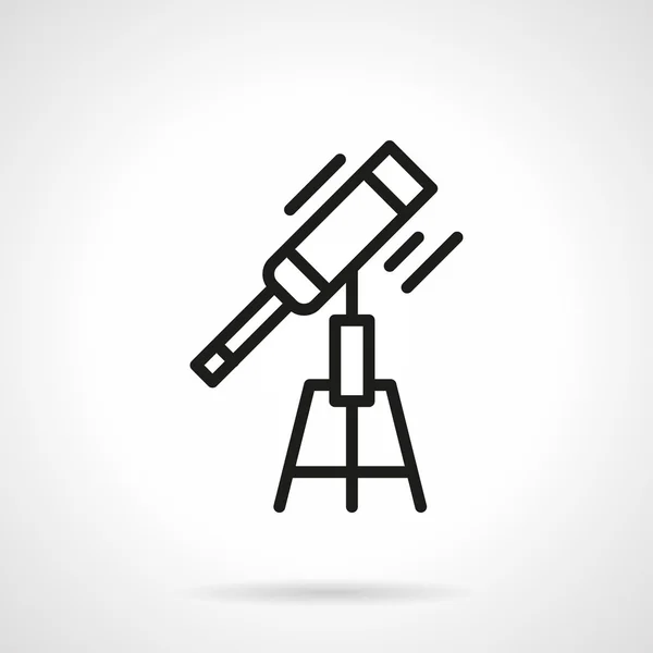 Telescopio óptico negro línea vector icono — Vector de stock
