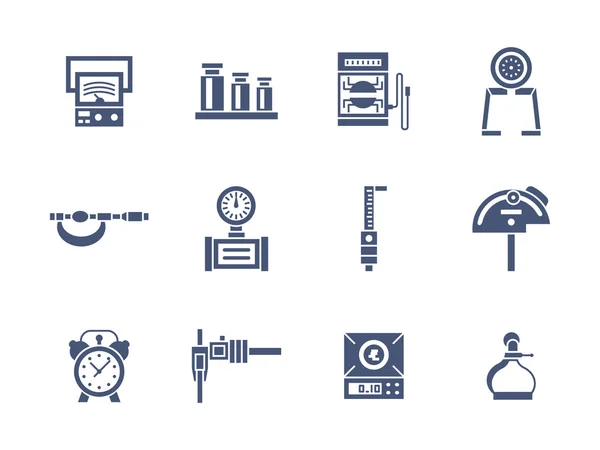 Measurement instruments glyph style vector icons — Stock Vector