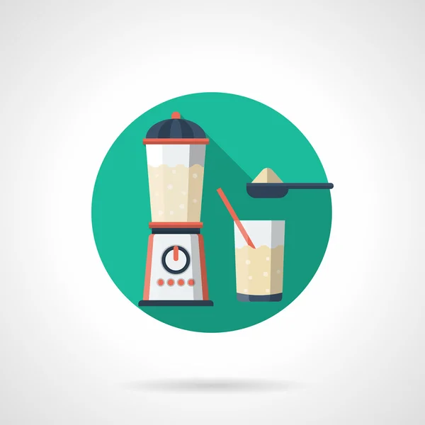 Whey drink detailed flat color vector icon — 스톡 벡터