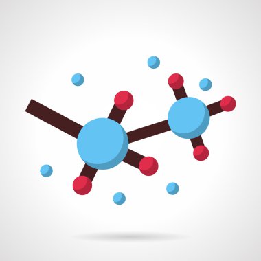 Renk molekülü düz renk tasarım vektör simgesi