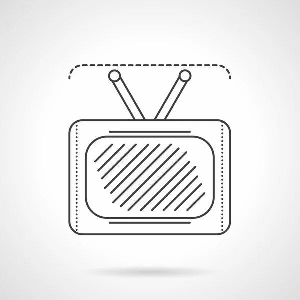 Sinal de TV ícone de vetor de linha plana —  Vetores de Stock