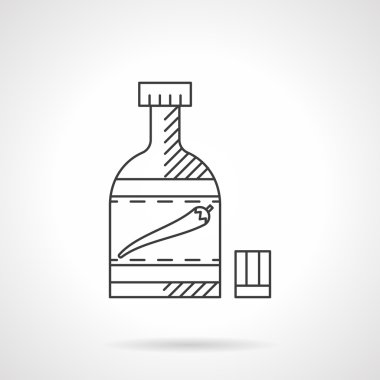 Chili biber sosu düz çizgi vektör simgesi