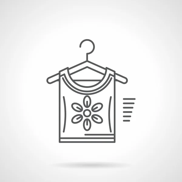 Blouse on hanger flat line vector icon — Stock Vector