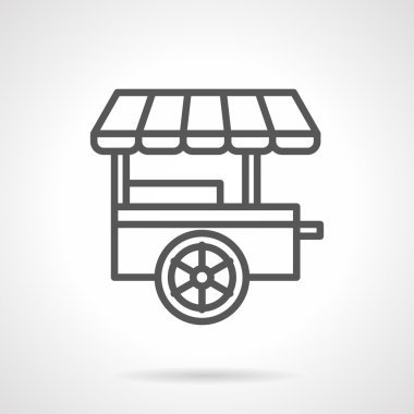 Fast food trailer black line vector icon