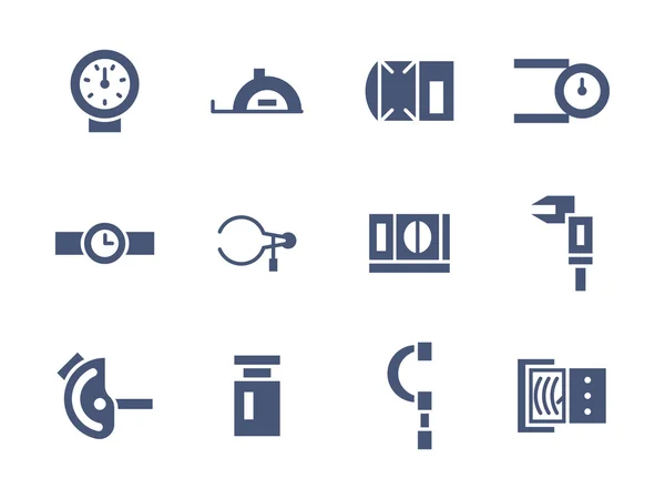 Simple glyph measuring tools vector icons set — Stock Vector