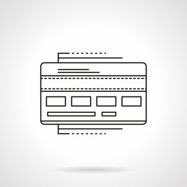 Ödeme kartı düz çizgi vektör simgesi