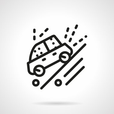 Toprak yol siyah çizgi vektör simgesine binmek