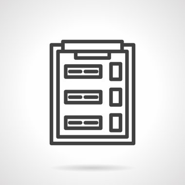 Test panosu siyah çizgi vektör simgesi