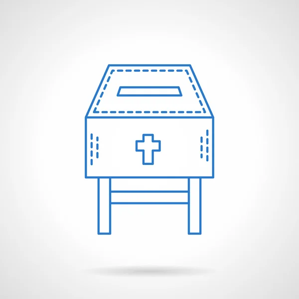 Iglesia recaudación de fondos azul línea plana vector icono — Vector de stock